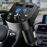 【BESTSHOPPING】Car Bluetooth V5.0 FM Transmitter 2 USB Accessory Adapter Bluetooth LED MP3