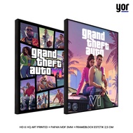 Grand Theft Auto 6 Frameblock Poster - GTA6 Wall Display