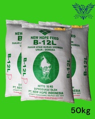 Karungan 50KG B12L NEW HOPE FEED Pakan Ayam Buras Grower Pur Ayam B12L Penampungan