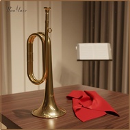Baoblaze Laser Engraved Bugle Loud Sound Brass Bugle Large Bell Cavalry Trumpet Portable for Process