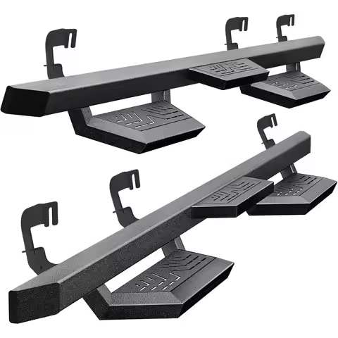 6 Running Boards for 20092014 Ford F150 Super Crew Cab Black Carbon Steel Drop Step Side Step Rail N