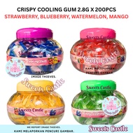 Halal CRISPY COOLING GUM 2.8G X 200PCS STRAWBERRY, BLUEBERRY, WATERMELON, MANGO