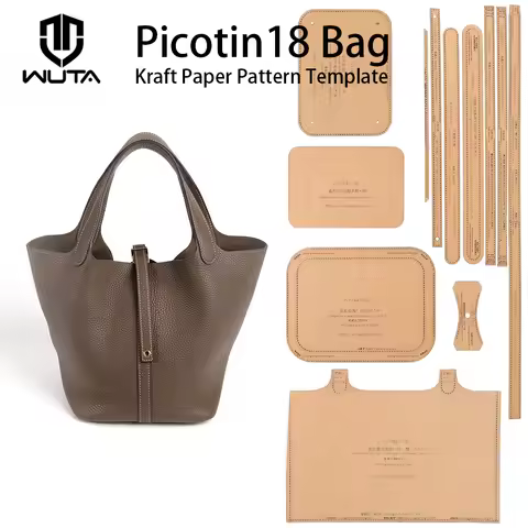 WUTA Picotin 18 Bag Kraft Paper Pattern Template for Handmade Kraft Paper Pattern DIY Leathercraft T