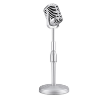 TECHCHIP-Classic Retro Dynamic Vocal Microphone Vintage Mic Universal Stand for Live Performance Karaoke Studio Record