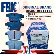 FBK Brake Pad Rear/ Belakang - Proton Gen2 / Persona 2007-2015 / Satria Neo without Brake Shim
