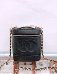 (尖沙咀門市💖) Chanel vintage vanity 黑金中古盒子包/化妝包