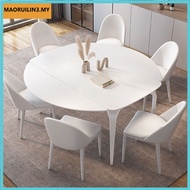 Style Dining Table Multifunctional Cream Dining Table Set Round Table Extendable Dining Table