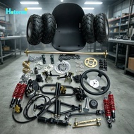 footful Modular Go-Kart Conversion Kit Reliable Go-Kart Parts Kit with Axle Sturdy Compatible for DI