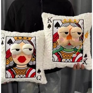 (Cafein.home) Card Pattern Embroidered Cushion Backrest Pillow Sofa Thai Shop Fast Delivery