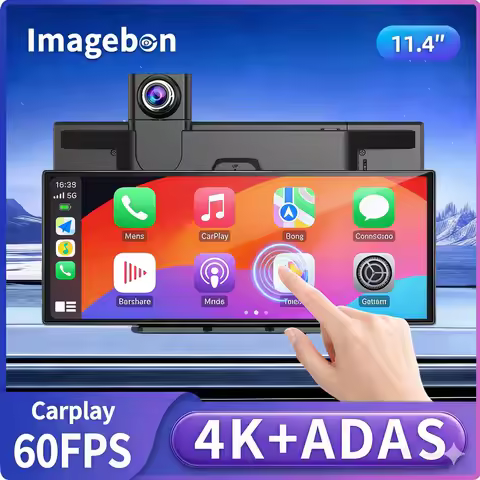 Imagebon 11.4″ H70 Plus Carplay 60fps Dashcam 4K ADAS Wireless Car Play & Android Auto Monitor Dual 