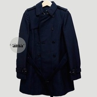[Preloved] Zara Women Trench Coat - Navy