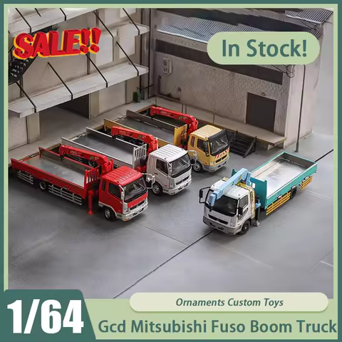 New In Stock 1:64 Gcd Mitsubishi Fuso Boom Truck Fighter Car Alloy Miniature Diecast Ornaments Mitsu