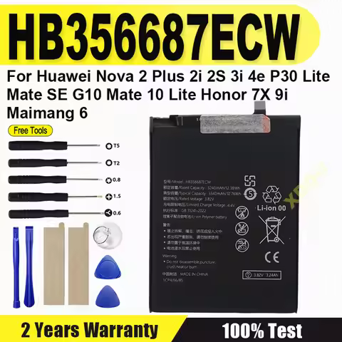 HB356687ECW Battery For Huawei Nova 2 Plus 2i 2S 3i 4e P30 Lite Mate SE G10 Mate 10 Lite Honor 7X 9i