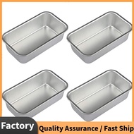 4Pcs Aluminum Alloy Loaf Tin Rectangular Non-Stick Bread Mould Bread Loaf Pans  Kitchen Dining Bar S