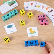 TN5WC4 Alphabet Spelling Game Building Blocks Letter Learning Literacy Flashcards Matching Game Baby