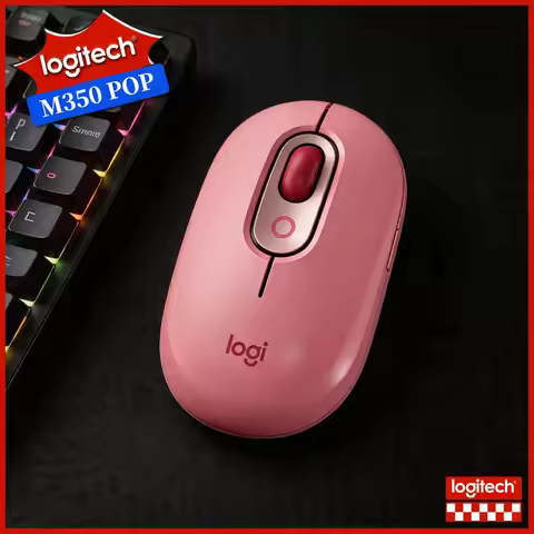 Logitech M350 POP Pebble Mouse - 18-Month Battery Life, High-Precision, 3 Buttons, Magnetic Receiver