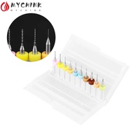 CHINK 10pcs PCB Drill Bits Set, 0.1-1.0mm Spiral Flute Tungsten Carbide Micro Drill Bits, Durable 1.