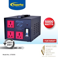 PowerPac Converter Transformer 5000W Heavy Duty Step Up & Down Voltage 110V / 220V Voltage Regulator