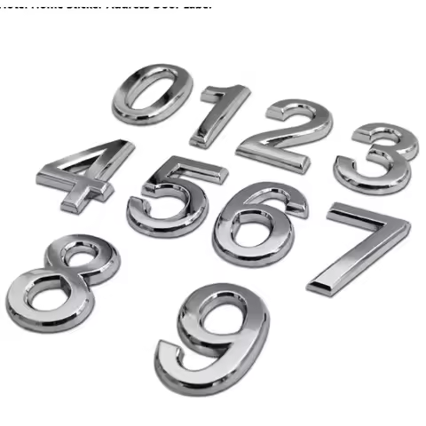 7CM 3D Numeral Door Plaque House Drawer Sign Plating Gate Digits,Mailbox Numbers 0-9, Apartment, Off