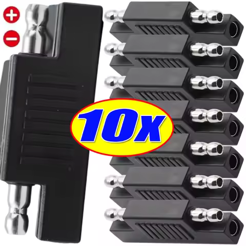 V27 SAE Male Head Adapter Quick Disconnect Cable 12V 24V Solar Panel Battery Charger Reverse Polarit