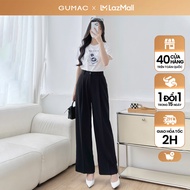 [MUA 2 GIẢM 20K] Quần tây nữ ống rộng chiết ly phía trước có túi xéo hai bên thời trang GUMAC LQF090