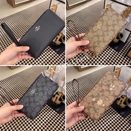 ⭐️Mrs.Chen COACH_Women's long wallet classic C-pattern coin purse zipper wallet wrist bag C4452