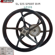 SPORT RIM 525 FG525 5 Batang YAMAHA LC135 Y15ZR BLACK Cast Wheel Sport RIM RODA Forged CNC Rim