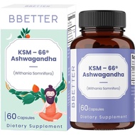 BBETTER Ashwagandha KSM-66® Capsules 500mg | Lab Tested Herbal Supplement for Stress Relief |Pure Or