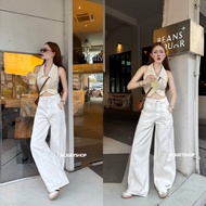 Acasey กางเกงยีนส์ผู้หญิง ขายาว ทรงลุง หูใหญ่ Almonds Jeans ไซส์ S - XL