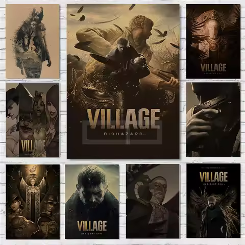 Classic Horror Game Resident Evil Village Poster Popular Zombie Games Prints Canvas Painting Wall Ar