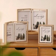 1set Double Sided Rotating Small Photo Frame 4x6, 5x7 ,3.5x5 Inch ,Hinged Folding Multiple Aperture 