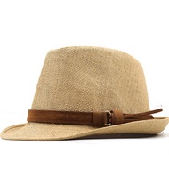 Hat Summer Straw Fedora For Men Fashionable Elegant Vintage Women Short Brim Panama Top Jazz Beach Unisex Classic Cap