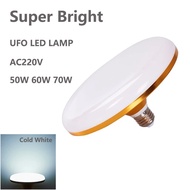 หลอดไฟ E27ยูเอฟโอ LED 220V โคมไฟ LED บ้านหลอดไฟสีขาวเย็นกลมมนสว่างมากห้องนั่งเล่นรูปร่าง UFO โคมไฟเพดานแสงในร่ม