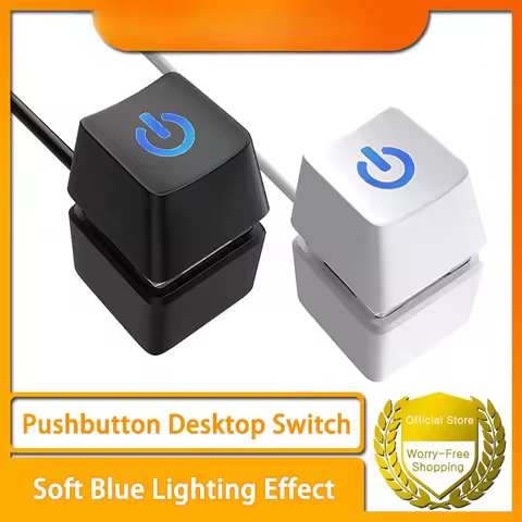 Desktop Switch 1.8m Blue LED PC Motherboard External Start Power OnOff Button Extension Cable For Ho
