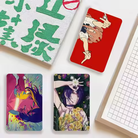 Anime C-chainsaws M-mans Card Holder Keychain Badge Holder ID Card Pass Hang Rope Lariat Lanyard for