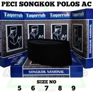 Peci songkok Polos Hitam AC Taqorrub Tinggi 9cm / Kopiah Songkok Hitam Polos