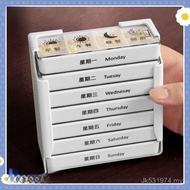 Seven Days Portable 7 Lunch Pill Box Sealed Morning Noon Evening Large 8B5J