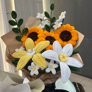 Pre-made Handmade Chenille Wire Graduation Valentines Day Fathers Day Mothers Day Flower Bouquet