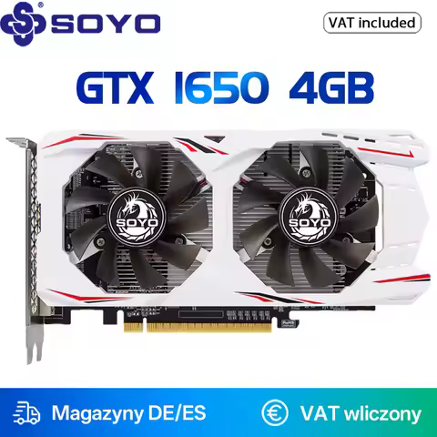 SOYO NVIDIA GTX 1650 GDDR6 4GB Graphics Cards GTX1650 Original Gaming Video Card for Desktop Compute