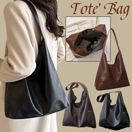 High-end Retro Shoulder Bag Fashion PU Leather Handbag Casual Commuter Large Capacity Women Underarm