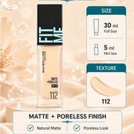 Fit Me Matte Perfecting Foundation SPF 17 #112, A Pinkish-White Shade, 5/30ml. Provides 24-Hour Long