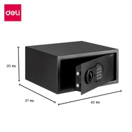 Deli เซฟดิจิตอล ล็อครหัส หน้าจอสัมผัส ตู้เซฟนิรภัย กล่องเหล็ก ล็อครหัสผ่าน พร้อมกุญแจ Safe Box