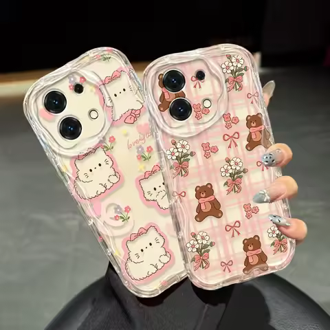 Sweet Animals Rabbit Cat Clear Phone Case For VIVO V50 V60 V40 Lite V70 FE Y31D Y05 Y19S Y27 Y04 Y17