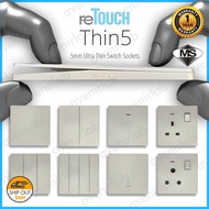 [CHIFFON] reTouch Thin5 Ultra Thin Soft Touch UV Skin Technology 1/2/3/4 Gang 1/2 Way 13A/15A/20A Sw