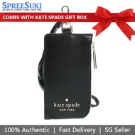 Kate Spade Card case Staci Card Case Lanyard Black # WLR00139D1