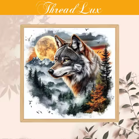 1pc ThreadLux Counted Cross Stitch Kit 30x40cm/11.8x15.7in Easy-to-Follow Holiday Gift Family Decora