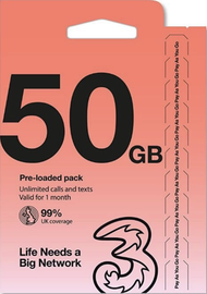 3香港 - 50G 英國 歐洲 70+國家使用 4G/3G 上網數據卡 SIM卡