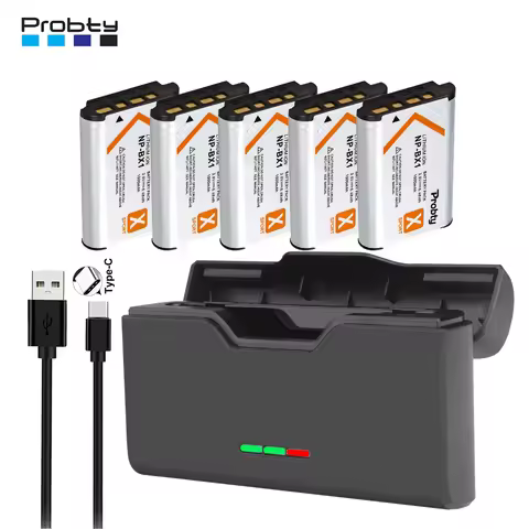 5 Pcs NP-BX1 np bx1 Battery +Fast Charger Box TF Card Storager for Sony DSC-RX100 DSC-WX500 IV HX300