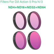 ชุดเลนส์กรองแสงสำหรับ DJI Osmo Action 5 Pro/Action 4 3 UV CPL ND8/16/32/64อุปกรณ์เสริมกล้องตัวกรองโพ
