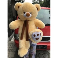 Teddy bear scarf palm jumbo plushie teddy bear besar